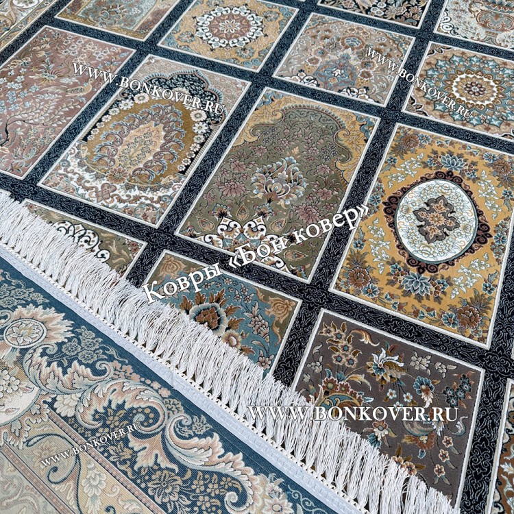 Иранский Ковер Для Гостиной Дизайн 30328 Синий