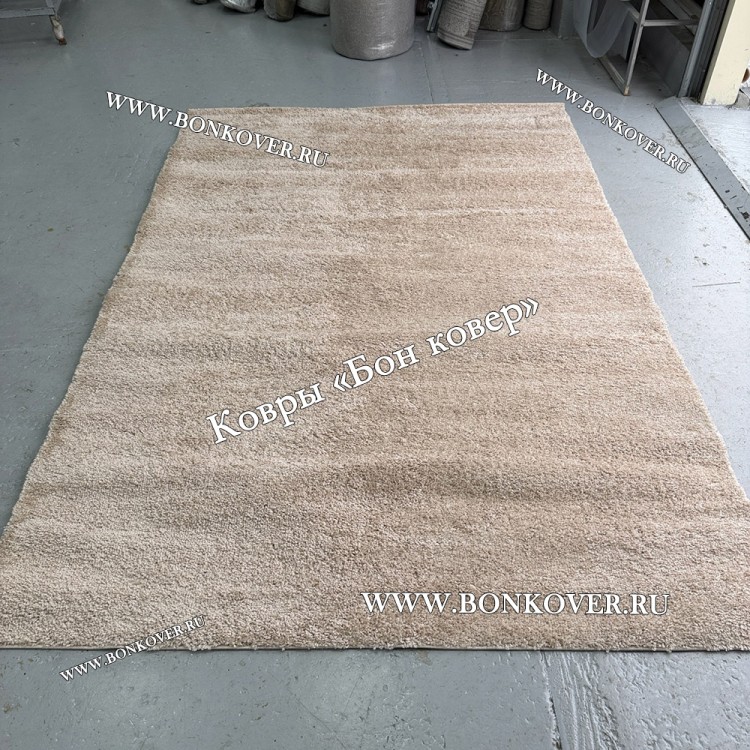 Однотонный длинноворсный ковер New 03 Бежевый