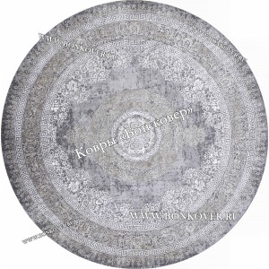 Классический ковер дизайн 93 Серый с коричневым круг